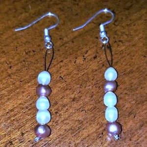 NEW 1 Pair Handmade Real Pearl Earrings